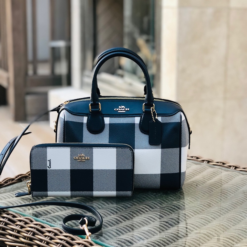 Coach Checkered Satchel and Wallet Set